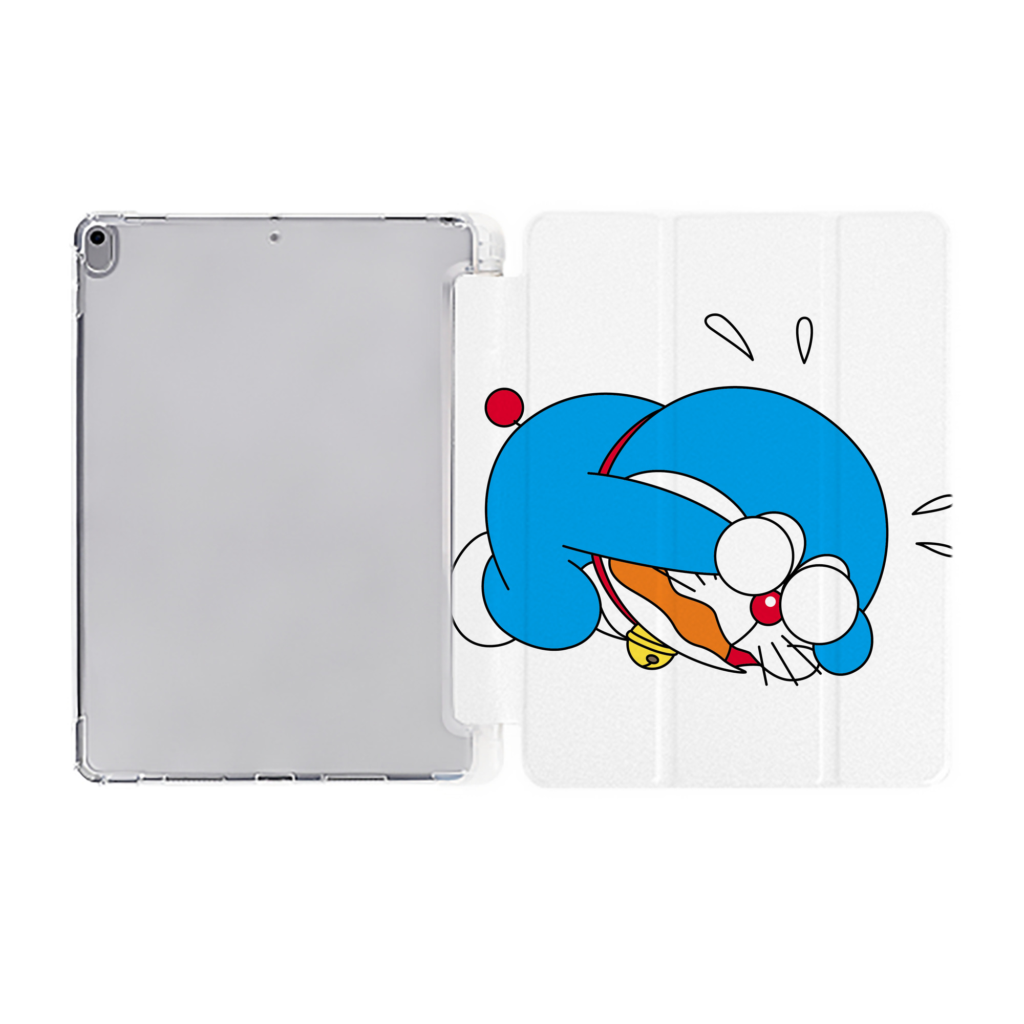 （画像用） ドラえもん Doraemon IPad ケース ペン収納付き 三つ折りスタンド PUレザー×シリコン 対応機種9.5/10.5/10.9インチ